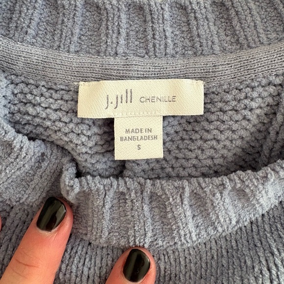 J. Jill Pastel Blue Chenille Cable Knit Crewneck Sweater Size Small - Picture 6 of 7